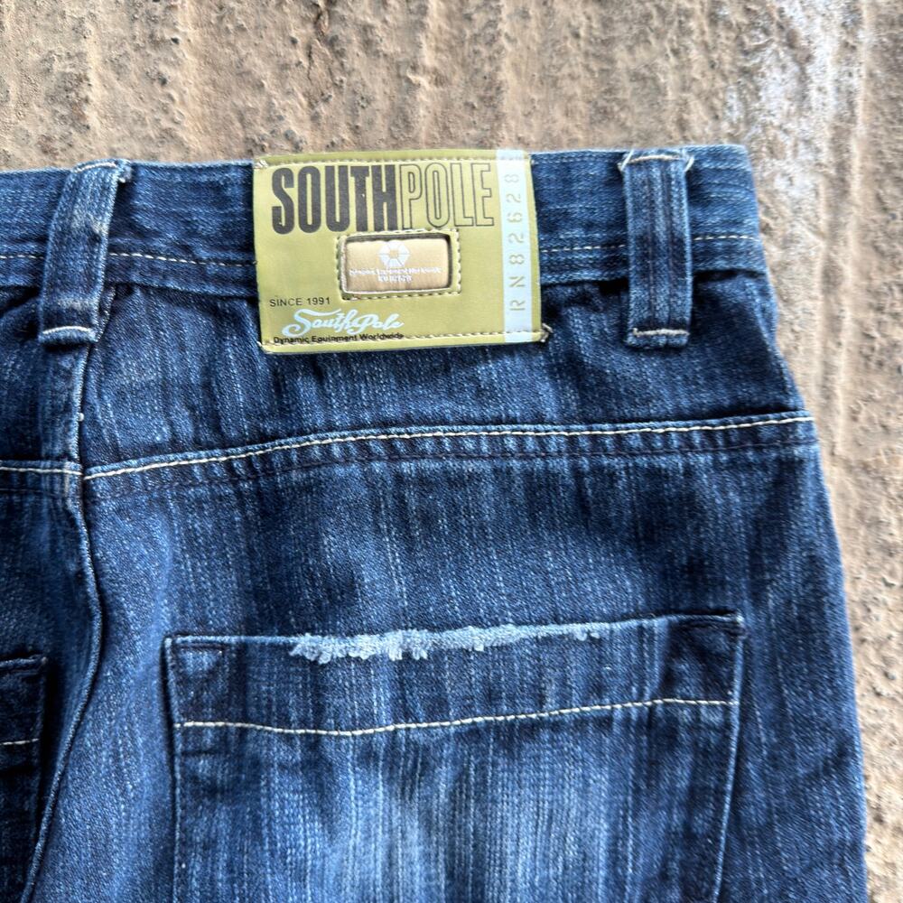 Vintage Southpole Jean Shorts Jorts Y2k 00s Skate Jessie Pinkman Grunge 34 Dark View 3